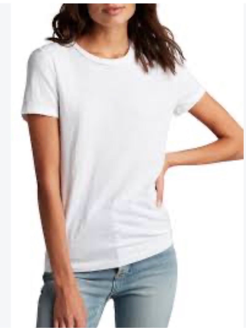 Rowan Tyler Slub Tee White Crew Neck Short Sleeve Cotton T-Shirt M